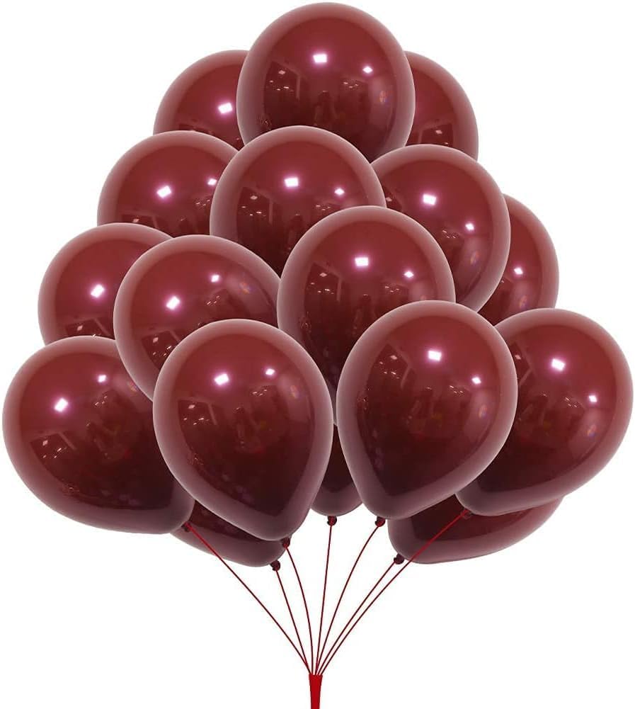 100 pcs maroon latex balloons 12 inch for party and celebration decoration