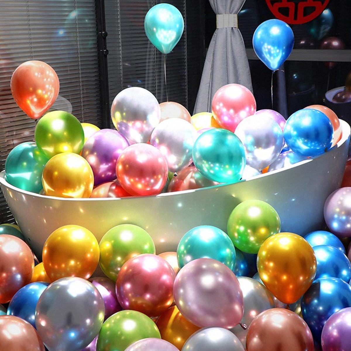 100 Pieces Decorated Party Balloons Assorted Color