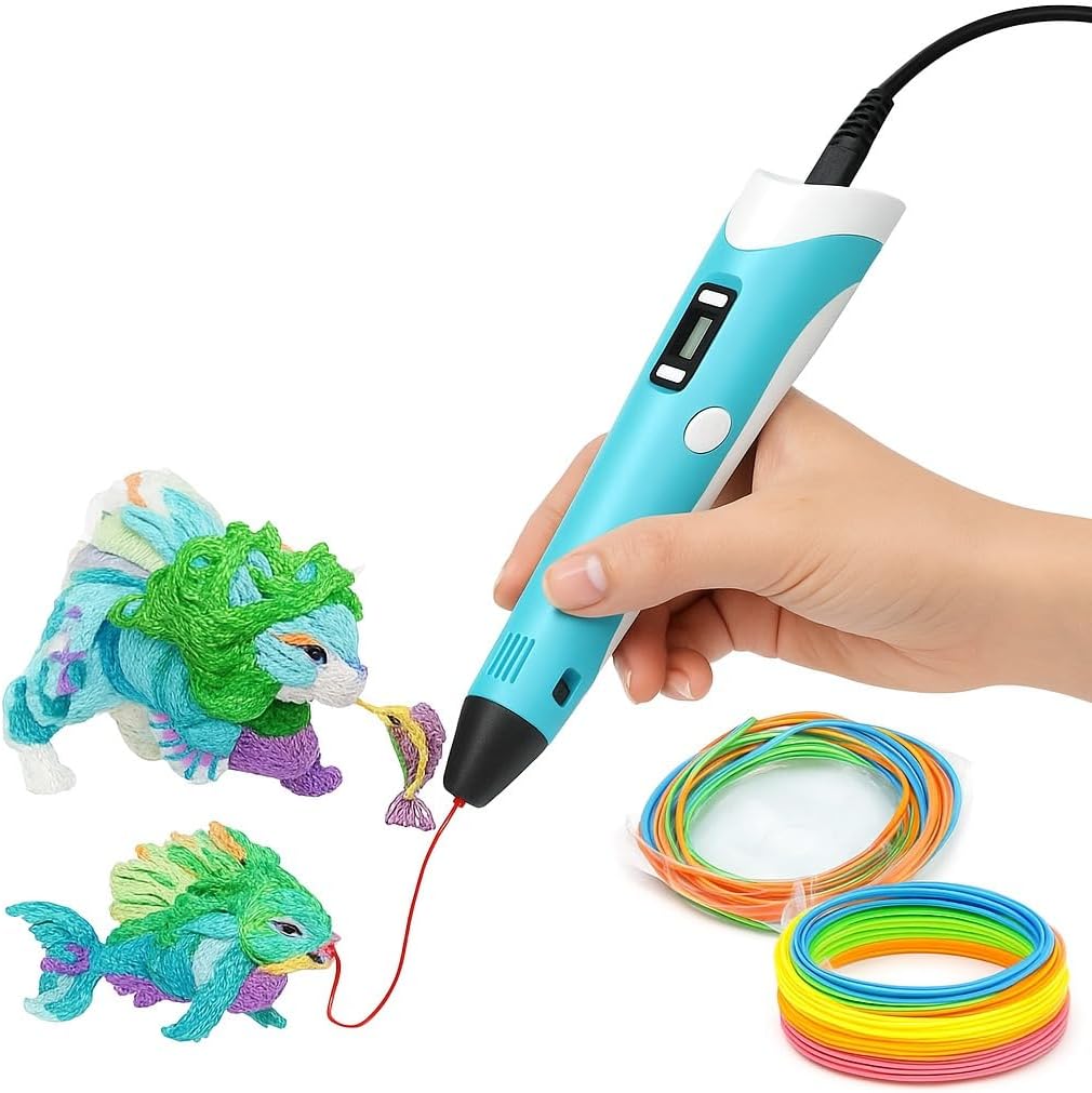 3D printing pen with LCD screen compatible with PLA and ABS filament for kids and adults