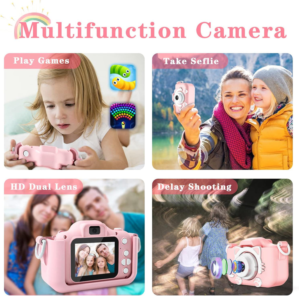 Kids Digital Camera 1080P – Selfie Camera (Pink)