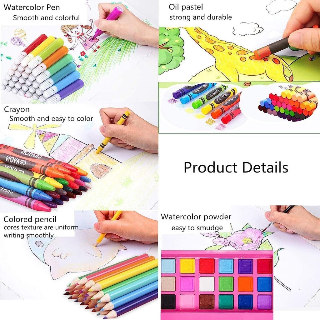 208 PCS Art Set for Kids – Complete Drawing & Painting Kit