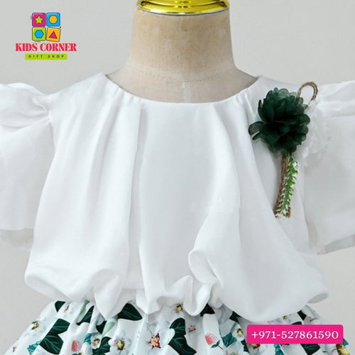 Bubble Sleeve Princess Party Dress - Green